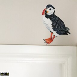 Puffin Wall Decal, Bathroom Art, Nautical Decor, Beach Bird Sticker, Peel & Stick Decal - thumbnail 3