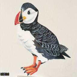 Puffin Wall Decal, Bathroom Art, Nautical Decor, Beach Bird Sticker, Peel & Stick Decal - thumbnail 4