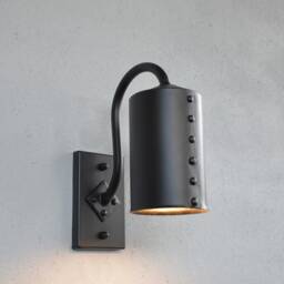Rustic Style Outdoor Wall Sconce, Wrought Iron Light Fixture - thumbnail 3