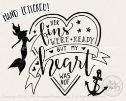 Mermaid Quote Printable, Hand Lettered Diy Wall Art - Digital Download - thumbnail 1