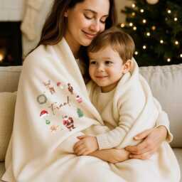 Personalised Santa Christmas Fleece Throw Blanket - Gifts, Gifts For Her, Him - thumbnail 4