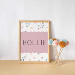 Floral Personalised Print For Girls Nursery, Bedroom Or Playroom, Flower Poster Childrens Room - thumbnail 2