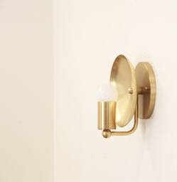 Brass Wall Sconce Light, Solid Light, Ul Listed. No.0044 - thumbnail 1