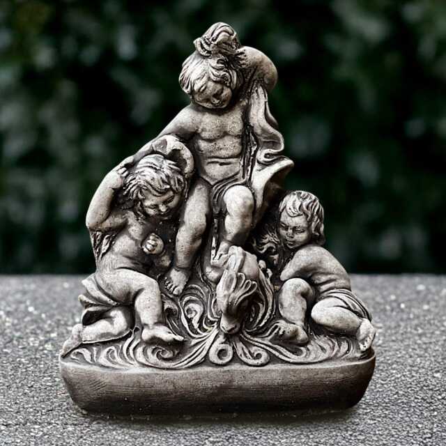 Large Angels Statue Concrete Guardian Children Sculpture Stone Memorial Kids Ornament Cement Decoration Handmade Figurine - image 1