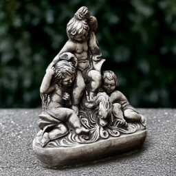 Large Angels Statue Concrete Guardian Children Sculpture Stone Memorial Kids Ornament Cement Decoration Handmade Figurine - thumbnail 2