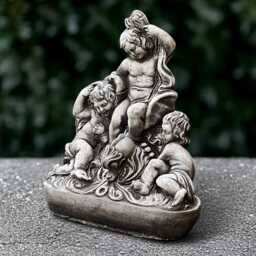 Large Angels Statue Concrete Guardian Children Sculpture Stone Memorial Kids Ornament Cement Decoration Handmade Figurine - thumbnail 3