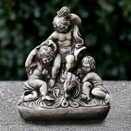 Large Angels Statue Concrete Guardian Children Sculpture Stone Memorial Kids Ornament Cement Decoration Handmade Figurine - thumbnail 1