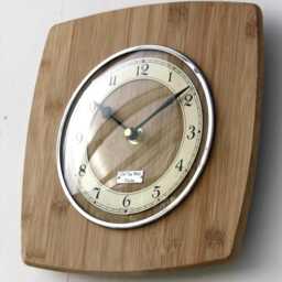 Wooden Wall Clock - New 23cm Bamboo Retro Handmade Mid Century Style Modern French Gift Off The Clocks - thumbnail 2