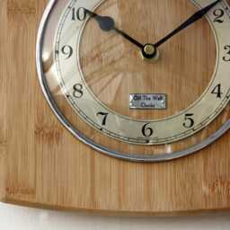 Wooden Wall Clock - New 23cm Bamboo Retro Handmade Mid Century Style Modern French Gift Off The Clocks - thumbnail 4