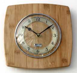 Wooden Wall Clock - New 23cm Bamboo Retro Handmade Mid Century Style Modern French Gift Off The Clocks