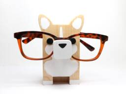 Wood Corgi Figure Eyeglass Stand - Personalized Dog Ornament Gift - thumbnail 1