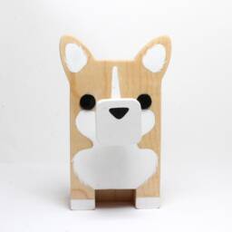 Wood Corgi Figure Eyeglass Stand - Personalized Dog Ornament Gift - thumbnail 3