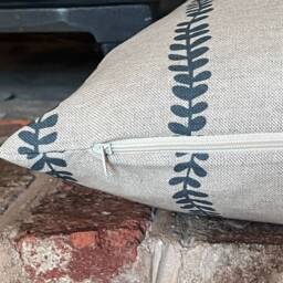 1430. Blue Isabella Trail, Linen Look 100% Cotton Cushion Cover - thumbnail 2