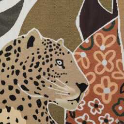 Woven Throw Blanket, Woman & Leopard Tapestry, Boho Botanical Wall Hanging, Eclectic Sofa Throw, Fringed Cotton Art, Housewarming Gift - thumbnail 3