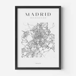 Madrid City Map Print, Home Decor, Wall Art, Poster, Framed - thumbnail 2