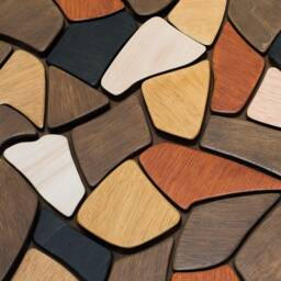 Circular Wood Wall Sculpture Modern Accent Art, Living Room Decor - thumbnail 2