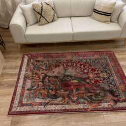 Medusa Area Rug Red & Blue Oriental Fantasy Carpet - thumbnail 3