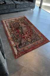 Medusa Area Rug Red & Blue Oriental Fantasy Carpet