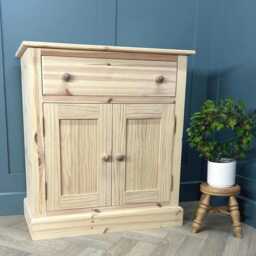 Small Sideboard Cabinet 1 Drawer Over 2 Doors, Ready To Paint - Custom Sizes Possible - thumbnail 2