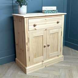 Small Sideboard Cabinet 1 Drawer Over 2 Doors, Ready To Paint - Custom Sizes Possible - thumbnail 3