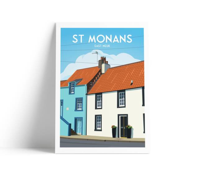 st Monans Print, Fife Travel Poster, East Neuk Of Fife, Wall Art Scottish Gift - image 1