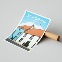 st Monans Print, Fife Travel Poster, East Neuk Of Fife, Wall Art Scottish Gift - thumbnail 2