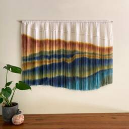 Hand-Dyed Fiber Art Tapestry Australian Made Boho Wall Hanging - thumbnail 3