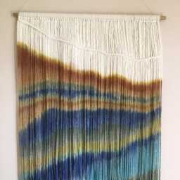 Hand-Dyed Fiber Art Tapestry Australian Made Boho Wall Hanging - thumbnail 4