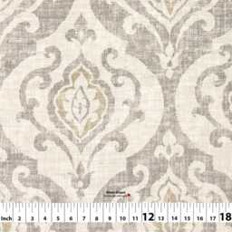 Suri 3 Colors Raffia Slate Serenity Floral Lotus Damask Arryanna Linen Blend Curtain, Valance Pleated, Lined Drapery Offered As Upgrades - thumbnail 2