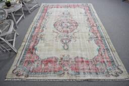 Rugs For Bedroom, Antique Rugs, Turkish Rug, Office Living Room 5.7x9 Ft Large Green Floor Vintage Organic Dining R - thumbnail 1