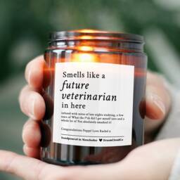 Graduation Gift For Future Veterinarian Veterinary Student Daughter Son - Funny Custom University Candle Present - thumbnail 2