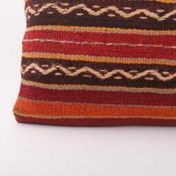 Handmade Vintage Kilim Lumbar Pillow Cover, Ethnic Throw - 12x24 - thumbnail 2