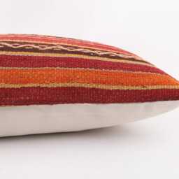 Handmade Vintage Kilim Lumbar Pillow Cover, Ethnic Throw - 12x24 - thumbnail 4