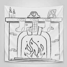 Personalised Colour in Decorative Fabric Fireplace- Christmas Eve Decoration- Customised - Special Craft Fireplace - thumbnail 2