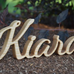 4 Inches Free Standing Wood Name, Christmas Script Letters Home Decor Kids Room Rustic Wedding Decor, Word Black Friday - thumbnail 2