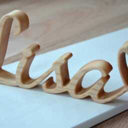 4 Inches Free Standing Wood Name, Christmas Script Letters Home Decor Kids Room Rustic Wedding Decor, Word Black Friday - thumbnail 3