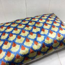 Ikat Silk Pillow Cover - 16x24 - Handwoven Velvet Cushion, Modern Home Decor - thumbnail 4