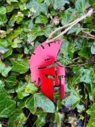 Red Spartan Helmet Christmas Ornament - Military Wall Decor - 10cm - thumbnail 1
