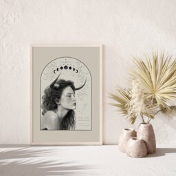 Zodiac Sign Taurus Poster, Illustration // Astrology, Gift, Wall Decoration, Boho, Art - thumbnail 3