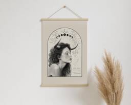 Zodiac Sign Taurus Poster, Illustration // Astrology, Gift, Wall Decoration, Boho, Art - thumbnail 1