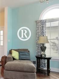 Circle Monogram Vinyl Wall Decal - Custom Home Decor - thumbnail 1