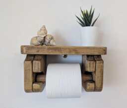 Toilet Roll Holder - Antique Pine - 0119 - thumbnail 1