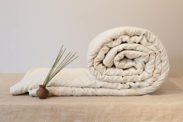 Handmade Wool Duvet - Organic Bedding & Vintage Blanket Us Duty Paid - image 1