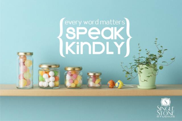 Wall Decals Quote Speak Kindly - Vinyl Sticker Art Custom Home Decor - image 1