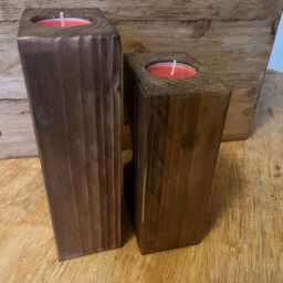Valentines Gift Heart Tealight Holders Reclaimed Wood Home Decor Rustic Free Delivery - thumbnail 2