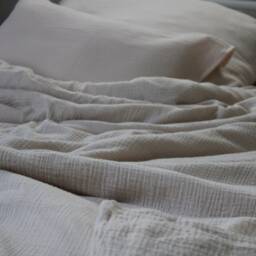 Duvet Cover Set Double Gauze Cotton Muslin , Soft Pastel Bedding, Handmade Linen, Envelope Closure - thumbnail 3