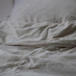 Duvet Cover Set Double Gauze Cotton Muslin , Soft Pastel Bedding, Handmade Linen, Envelope Closure - thumbnail 4