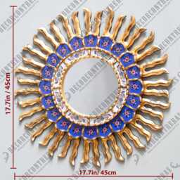 Handmade Gold Sunburst Mirror Wall Decor - Peruvian Round Decorative Bathroom Farmhouse Home & Gifts - thumbnail 4