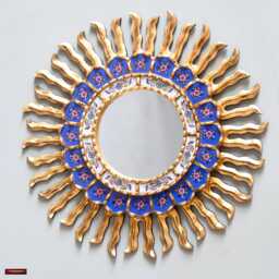 Handmade Gold Sunburst Mirror Wall Decor - Peruvian Round Decorative Bathroom Farmhouse Home & Gifts - thumbnail 2