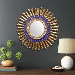 Handmade Gold Sunburst Mirror Wall Decor - Peruvian Round Decorative Bathroom Farmhouse Home & Gifts